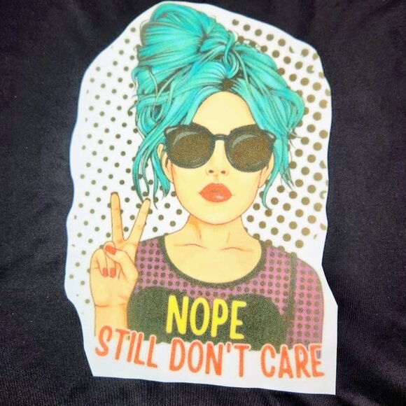 Nope, I still don't care. Custom Black Medium Tank Top Punk Blue - Picture 2 of 5